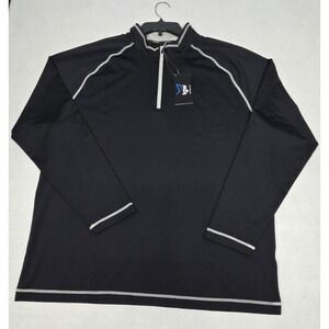 TGW Mens Large Black Quarter Zip Long Sleeve Golf Lightweight Pullover NEW w/tag